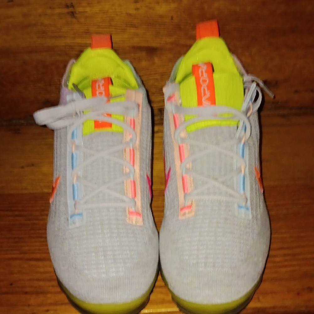 Nike Unisex Sneakers - White, Neon Green, Orange, Pink